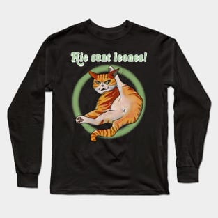 Hic sunt leones! Lazy ginger cat Long Sleeve T-Shirt